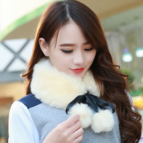 

winter women faux fur collar scarf fluffy winter shawl wrap stole scarfs warm, Blue;gray