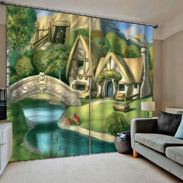 

cartoon curtains house 3d blackout curtains living room bedroom l window blackout curtain