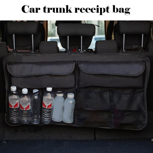 

multi-function car trunk storage bag large capacity with net pocket rear seat bag cartoon sundries storage