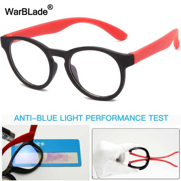

warblade blue light kids glasses round silicone children optical frame boys girls computer transparent blocking eyeglasses uv400, White;black