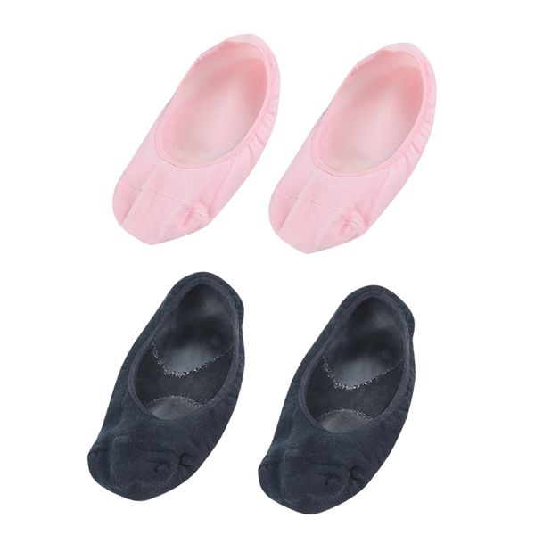 

2 pair of spa gel socks for soften cracked skin moisturising feet care exfoliating dry heel booties pedicure -pink + black