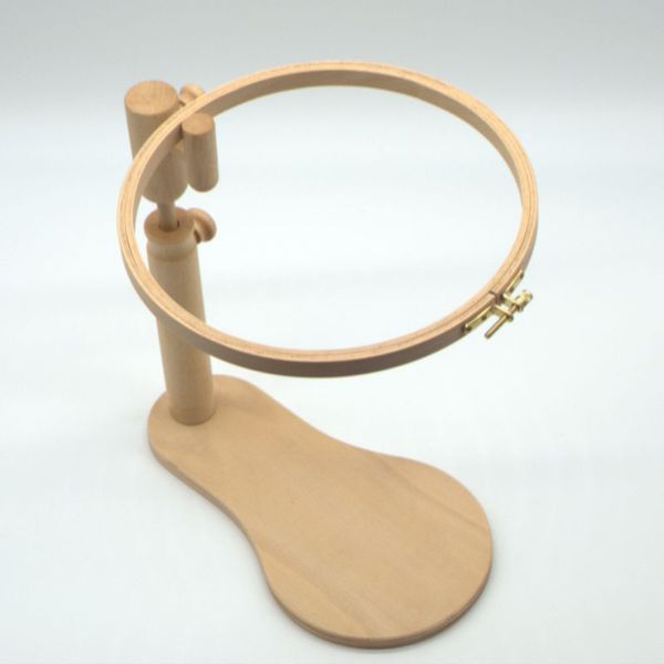 

new embroidery seat frame adjustable solid wood cross stitch ring rack embroidery stand hoop durable, Black