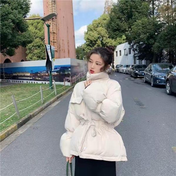 

winter women short cotton jacket small cotton aphid new bread clothing short korean version bf harajuku wind parkas coat, Black