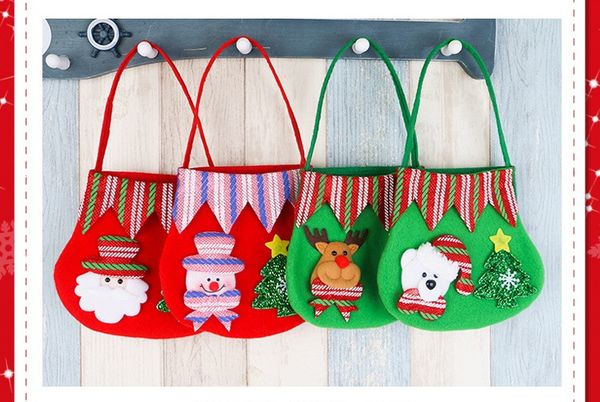 

new pouch sack present bag christmas decoration new year christmas santa claus kids candy gift bags handbag w8205