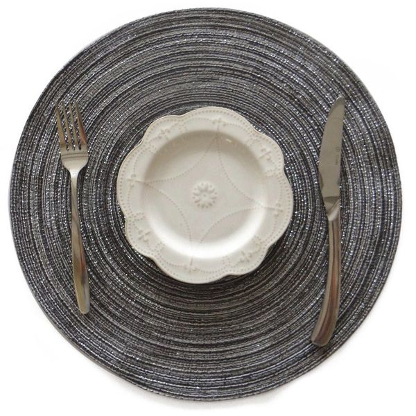 

promotion family mat ramie insulation mat round placemat carpet kitchen accessories decoration home mat(black