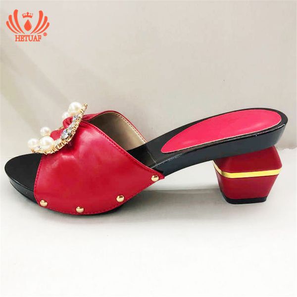 

latest 2019 red color nigerian ladies italian shoes women pumps with crystals ladies pumps african sandal shoes for parties, Black;white