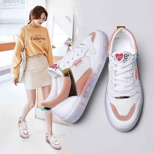 

korean-style cool jelly colorful bottom plate shoes women's 2019 summer new style mesh versatile small white shoes women's, Black