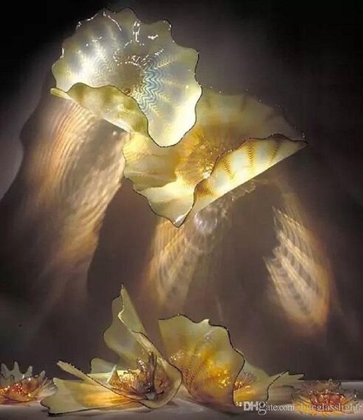 

moroccan designed blown glass plates flower shape murano art glass wall lamp hand blown glass hanging wall plates