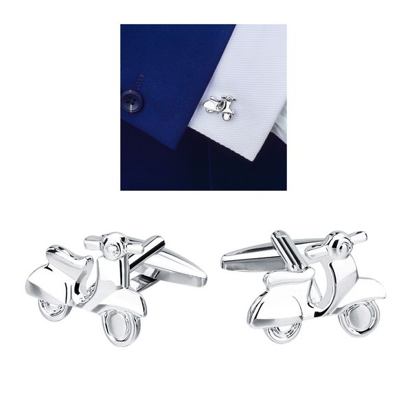 

cufflinks motorcycle shape design men shirt jewelry fashion jewelry, Silver