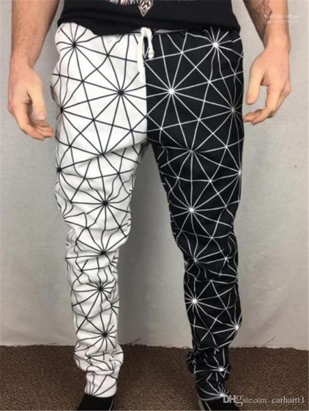

skinny drawstring long pencil pants fashion fitness sports male trousers mens joggers pants autumn 3d printed, Black