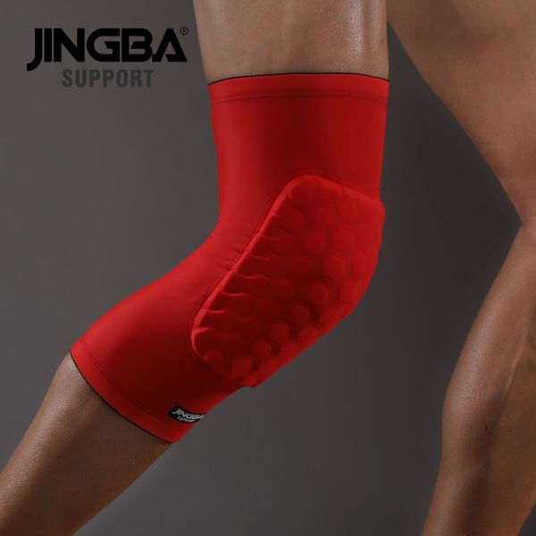 

jingba support 1pc honeycomb protective gear basketball knee pads support volleyball knee brace sports protector, Black;gray