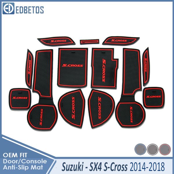 

anti-slip mat for sx4 s-cross 2014 2015 2016 2017 2018 accessories gate slot coaster anti-dirty door groove mat car