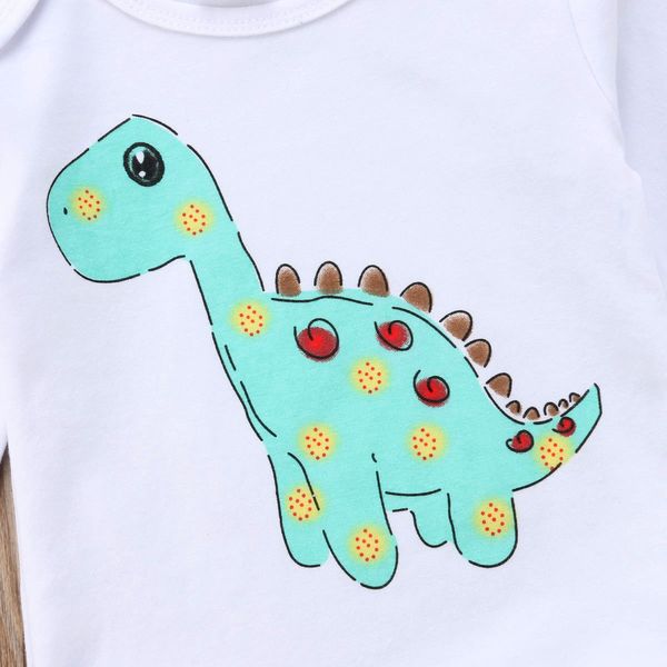 

newborn infant baby girls boys autumn winter clothes sets 4pcs long sleeve cartoon print white romper+long pants+hat+headband