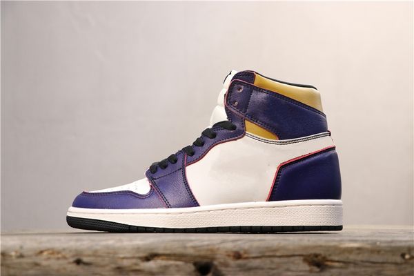 

1s high og gym red court purple sneakers version outdoor shoes men trainers 2019 leather sneakers with box