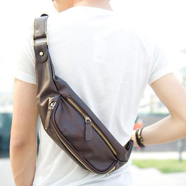 

new leather wallet men's small chest bag outdoor leisure pockets sports shoulder bag waist multi-function storage belt
