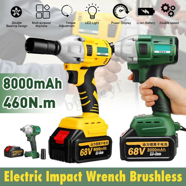 

68v 8000mah electric cordle impact wrench bru hle drill gun driver battery