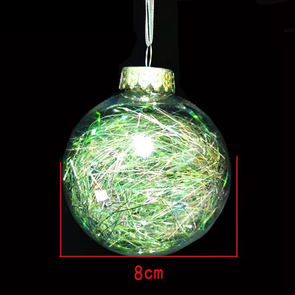 8cm Christmas Bulb Ornament Balls Clear Plastic Glass Ball Craft Baubles Ornaments Hanging Christmas Tree Ornaments Christmas Decorations Deco