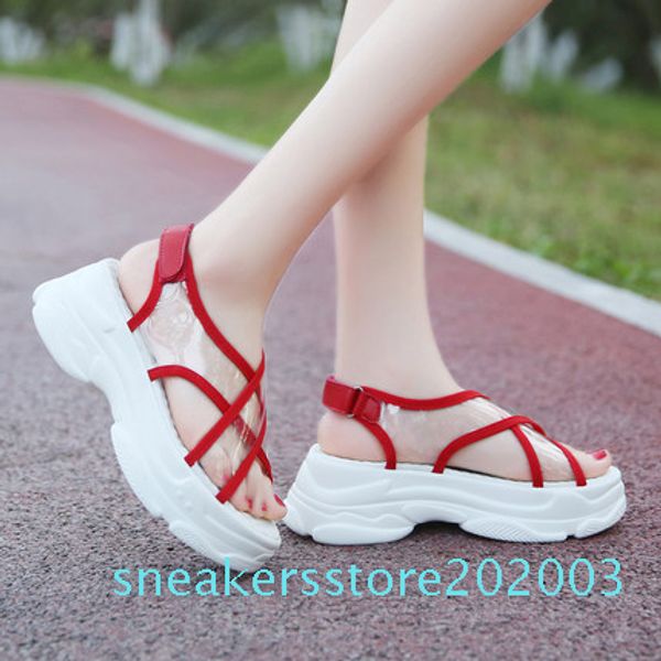 

sandals female summer super fire wild 2020 new fashion platform beach sandals s03, Black