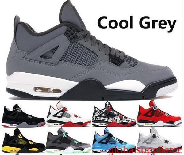 

new arrival jumpman cool grey 4 4s basketball shoes men bred green grow cavs tatoo white cement men designer shoes us7-13