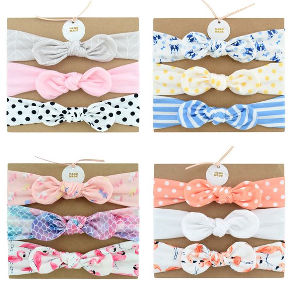 

baby cotton headband with fabric hair bow hair accessories head bands set (3pc) for toddler girl dhl fj370, Slivery;white
