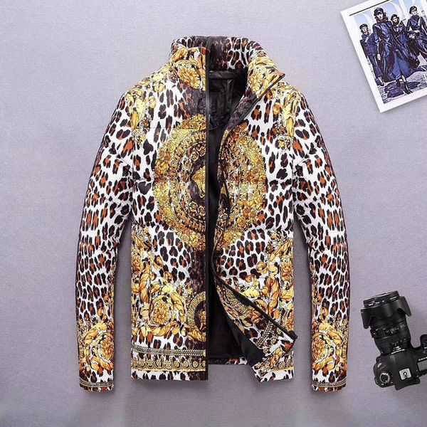 

luxury medusa mens designer down jacket high end italy brand logo jacket fashion leopard print brand casual sports leisure wild winter coat, Black