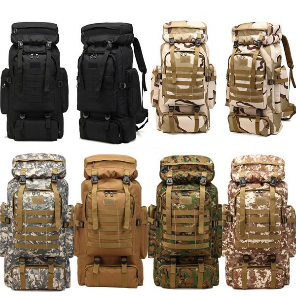 

80l outdoor sport tactical climbing mountaineering backpack camping hiking trekking rucksack travel outdoor 3d bag #25931