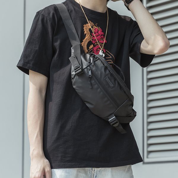 

trendy man waterproof waist bag fashion chest bag casual shoulder short trip travel