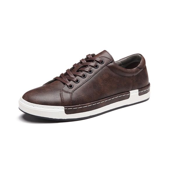 

2020 european men casual shoes big size lace up comfortable men sneakers fashion business moccasins flats, Black