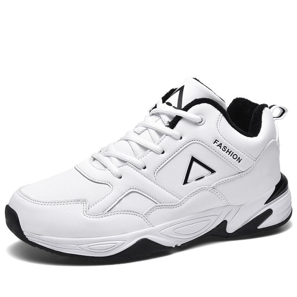 

men's winter shoes men white sneakers homens fur lining keep warm plush sneaker male waterproof trainers walking shoe size 39-48, Black