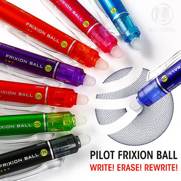 

andsta pilot frixion retractable erasable pen 0.5mm erasable gel ink pens refill pen writes erases blue heat transfer vanish