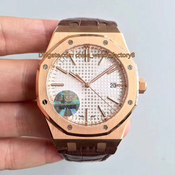 

5 style jf v5 41mm offshore 15400 15400or.oo.1220or.d002cr.01 18k rose gold cal.3120 transparent automatic mens watch watches, Slivery;brown