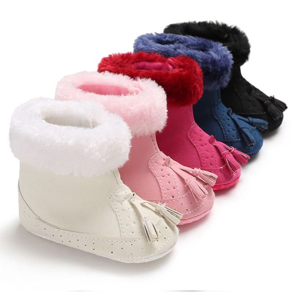 

пѬекѬане деи tassles плеве апоги зима епла малей baby boy девђка snow boots младе, Black;grey
