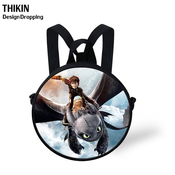 

thikin how to train your dragon cartoon round messenger bag for boys girls crossbody bags kids student satchel shoulder book bag