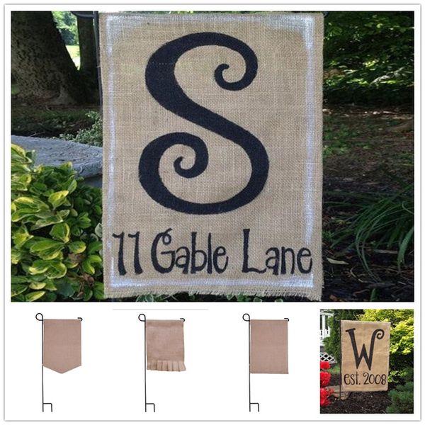 

Пустой Мешковина Сад Флаг Diy Джутовые Оборки Белье Двор Висит Флаг Украшения Дома