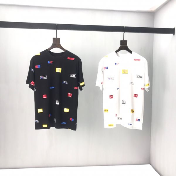 

2020ss весной и летом новый высококачественный хлопок печати короткий рукав круглый панель шеи футболку размер -l-xl-xxl-xxxl рубашка тройн, White;black