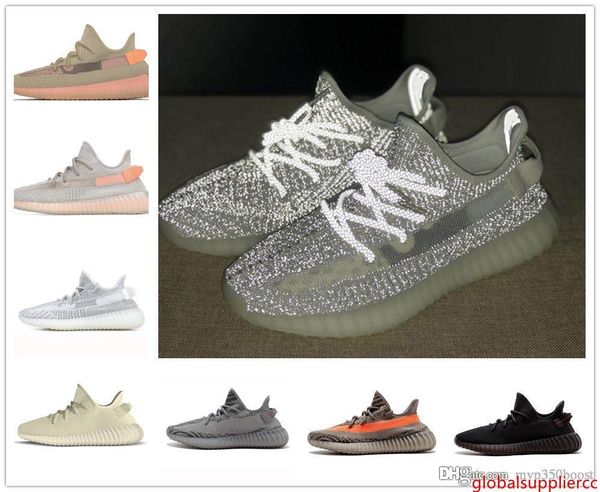 

2019 v2 3m reflective static clay true form hyperspace white black white bred mens running shoes kanye west women fashion sport sneakers