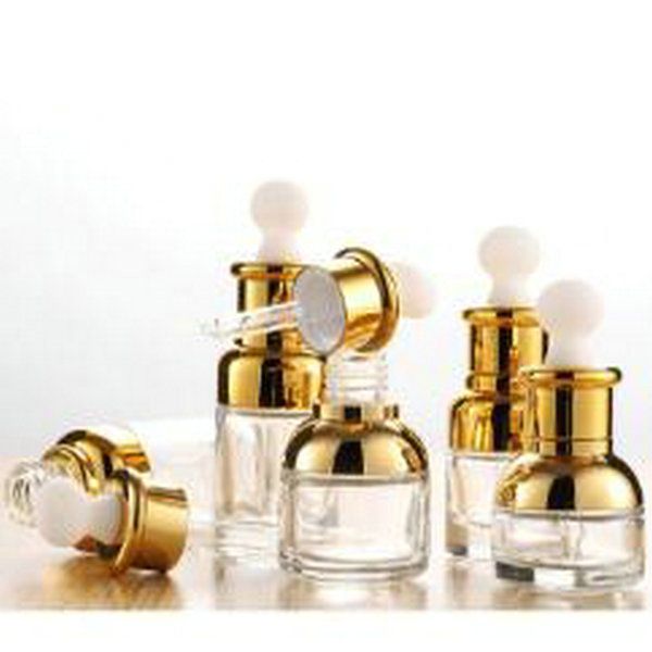 

gold glass dropper bottle 20 30 50ml luxury serum bottle with gold cap for essential oil