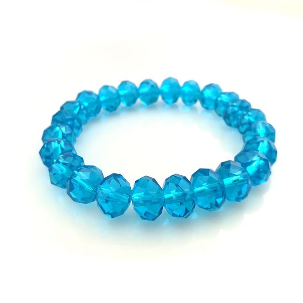 

wholesale 20pcs/lot 10mm faceted crystal beaded bracelets 1216-1221, Black