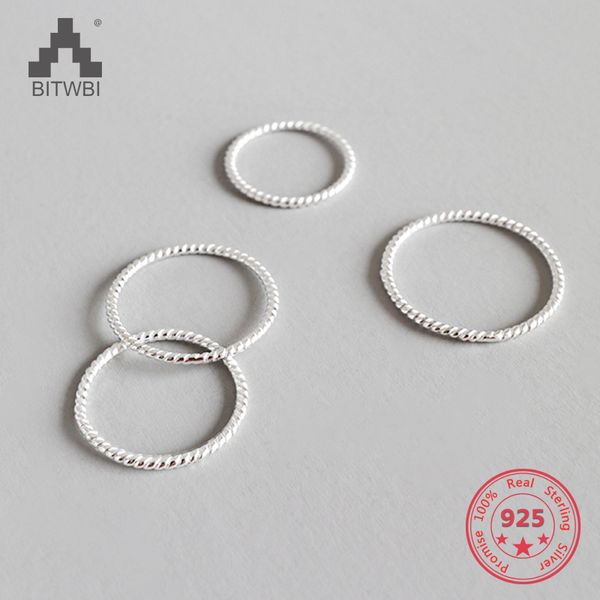 

100% 925 sterling silver simple personality twist silver korean ring, Golden;silver