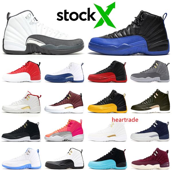 

stock x men basketball shoes jumpman 12 12s dark grey game royal punch reverse taxi ovo mens trainer fashion sports sneakers