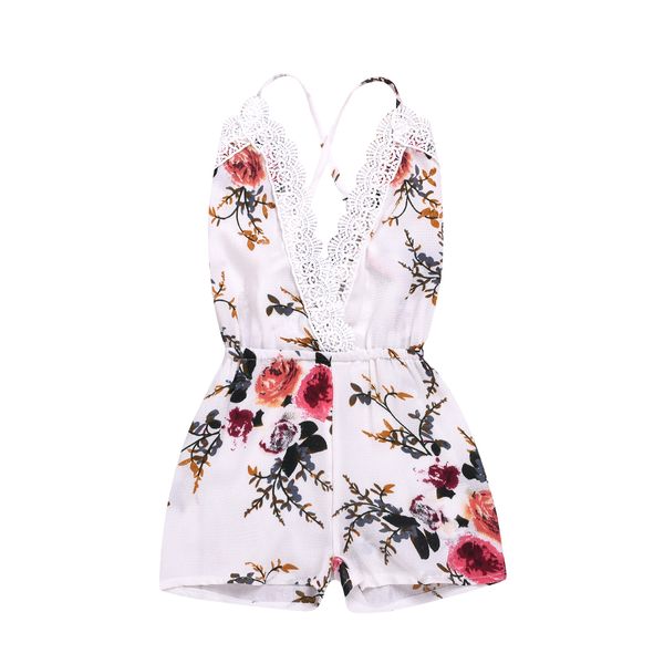

0-3Y Cute Newborn Baby Toddler Girl Sleeveless Backless V-neck Lace Floral Romper Jumpsuit Playsuit Outfits Summer Baby Clothes