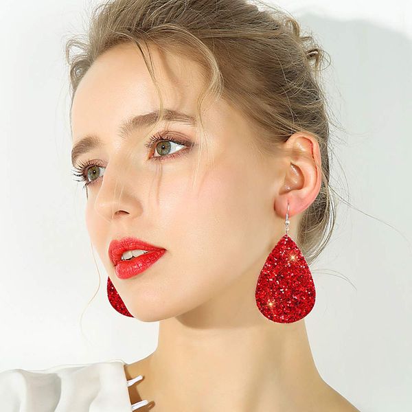 

cpop блеск капли воды серьги для женщин слеза мода кожа заявление яркие серьги женщины партия поставки производители, Silver