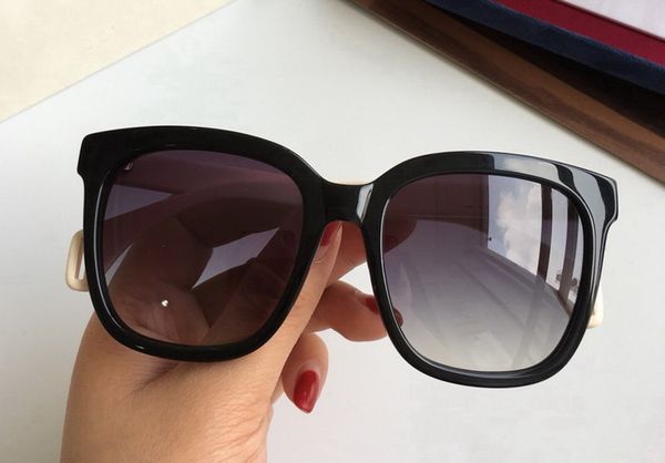 

women man square sunglasses clear glitter frame grey fashion sunglasses for new with box numgg181227-7, White;black