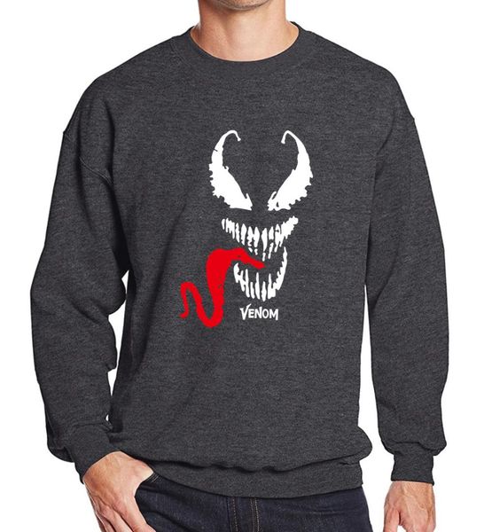 

men's sportswear casual streetwear venom sweatshirts hoodie men's streetwear casual 2019 sring autumn fleece warm hip hop man, Black