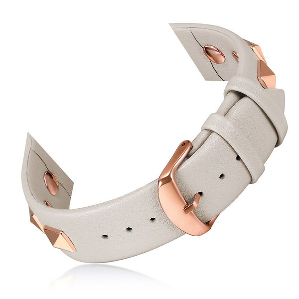 

two-piece strap sports wrist genuine leather soft with rivet adjustable clasp accessories watch band 4/3/2/1, Black;brown