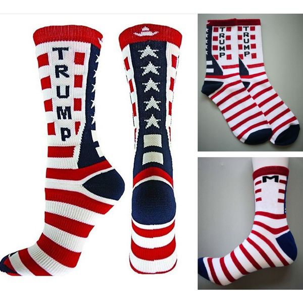 

donald trump presidential election socks mid tube make american great cotton stripe and letter sock for kids men women an2606