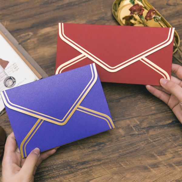 

jianwu 5pcs/set exquisite bronzing envelope greeting card gift packaging vintage art fire paint envelope set gifts