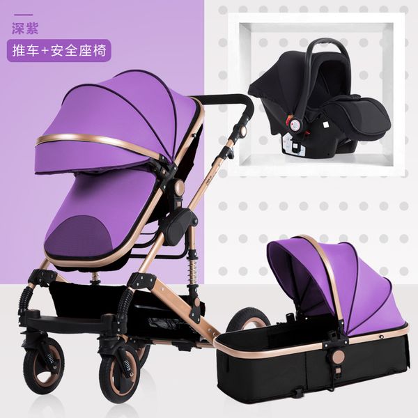 

high landscape stroller cart multi-function can sit two-way absorber folding baby stroller newborn