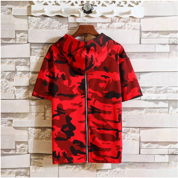 

2020 mens designer t shirts hooded camouflage pattern short sleeves brand fashion style loose tees cotton t shirts young men, White;black