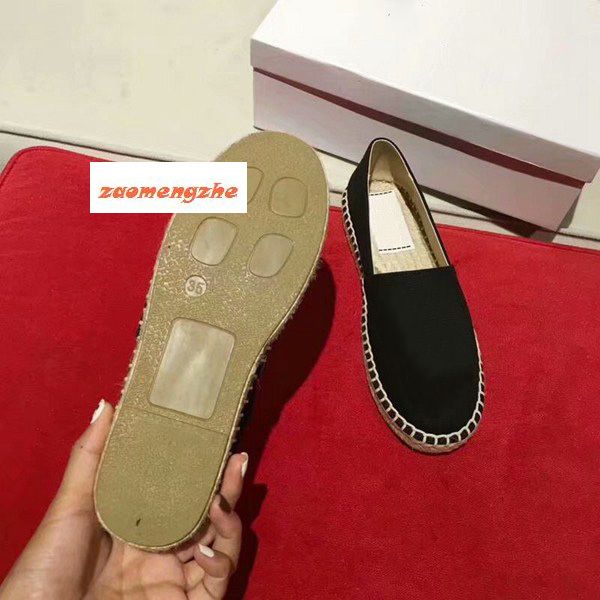 

new embroidered straw shoes off tiger head lazy shoes couple shoes, Black